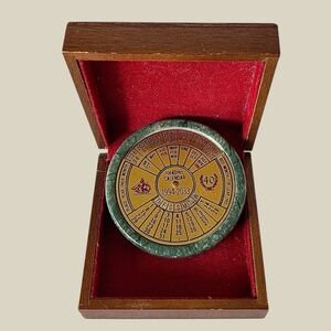 Vintage 40 Year Perpetual Desk Calendar Brass And Marble in Box 1994-2033